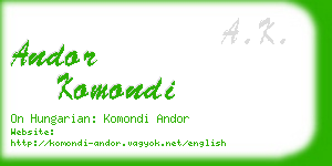 andor komondi business card